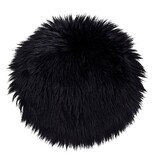 KantoormeubelenPlus Lamsvacht Kunststof - Kunstlamsvacht in zwart Ã˜35 cm