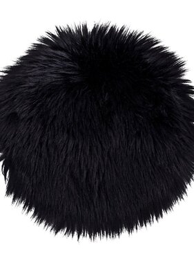 KantoormeubelenPlus Lamsvacht Kunststof - Kunstlamsvacht in zwart Ã˜35 cm