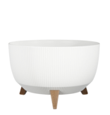 KantoormeubelenPlus Doppio Bloempot op Poten - H20,5 x Ø40 cm - Gerecycled Plastic - FSC Mix - Wit