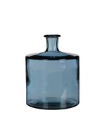KantoormeubelenPlus Guan Fles Vaas - H26 x Ø21 cm - Gerecycled Glas - Blauw