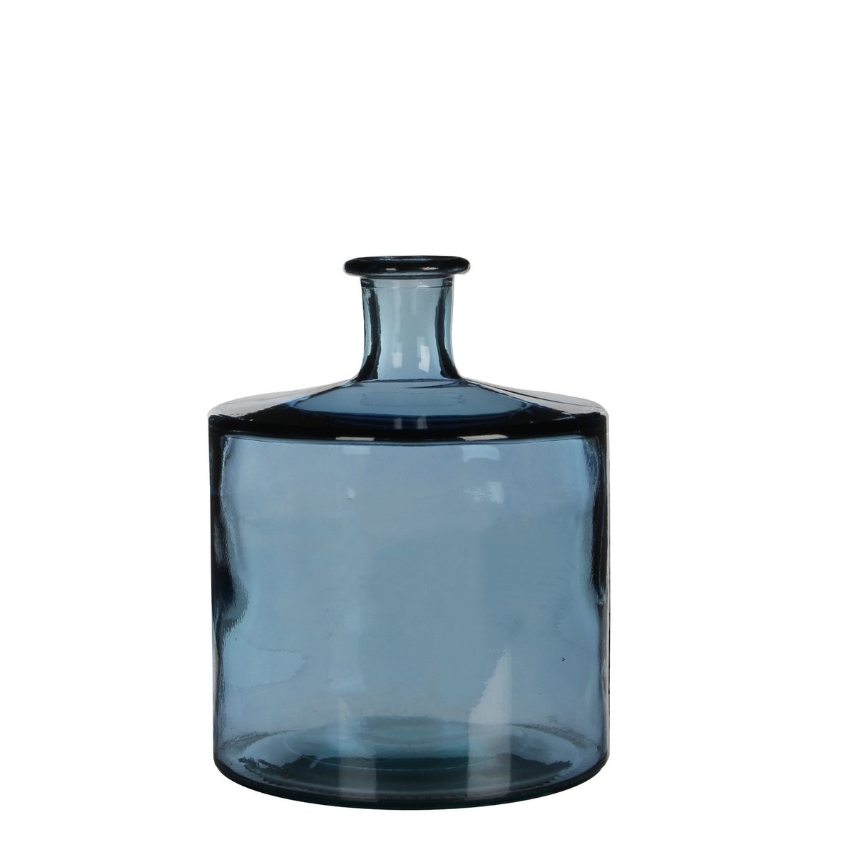 KantoormeubelenPlus Guan Fles Vaas - H26 x Ø21 cm - Gerecycled Glas - Blauw