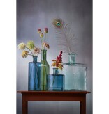 KantoormeubelenPlus Guan Fles Vaas - H26 x Ø21 cm - Gerecycled Glas - Blauw
