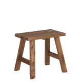 KantoormeubelenPlus Bold Houten Krukje - L38 x B28,5 x H34 cm - Gerecycled Hout - Bruin