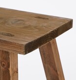 KantoormeubelenPlus Bold Houten Krukje - L38 x B28,5 x H34 cm - Gerecycled Hout - Bruin