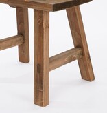 KantoormeubelenPlus Bold Houten Krukje - L38 x B28,5 x H34 cm - Gerecycled Hout - Bruin