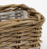 KantoormeubelenPlus Marcia Plantenmand voor Buiten - Set van 3 - L40 x B23 x H20 cm - Rotan - Grijs