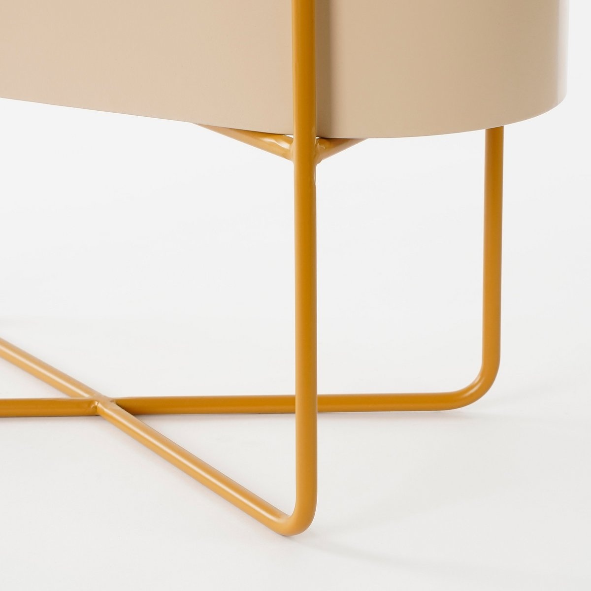 KantoormeubelenPlus Shandy Staande Plantenbak - L54 x B23 x H48 cm - Metaal - Off White, Lichtbruin