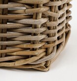 KantoormeubelenPlus Marcia Plantenmand voor Buiten - Set van 3 - L40 x B23 x H20 cm - Rotan - Grijs