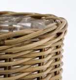 KantoormeubelenPlus Marcia Plantenmand voor Buiten - Set van 3 - H40 x Ø43 cm - Rotan - Grijs