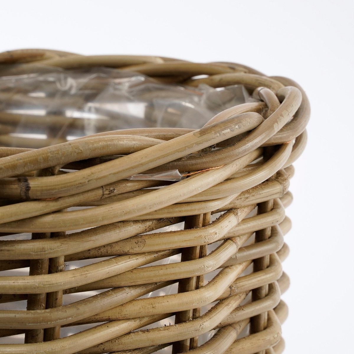 KantoormeubelenPlus Marcia Plantenmand voor Buiten - Set van 3 - H40 x Ø43 cm - Rotan - Grijs