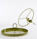 KantoormeubelenPlus Aston Dienblad met Klem - H30 x Ø30,5 cm - Metaal - Donkergroen