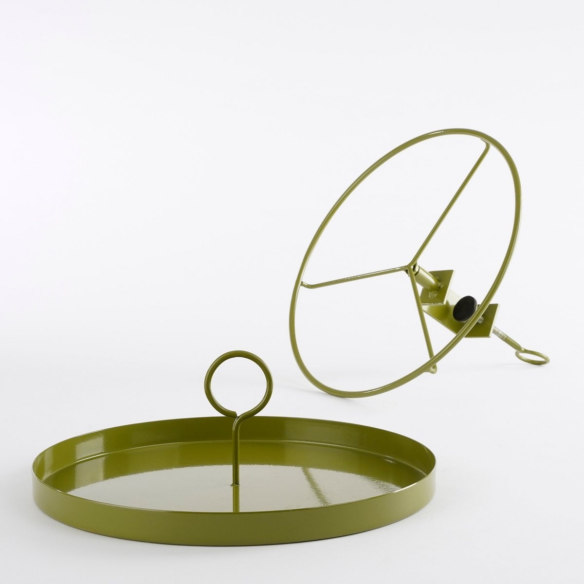 KantoormeubelenPlus Aston Dienblad met Klem - H30 x Ø30,5 cm - Metaal - Donkergroen