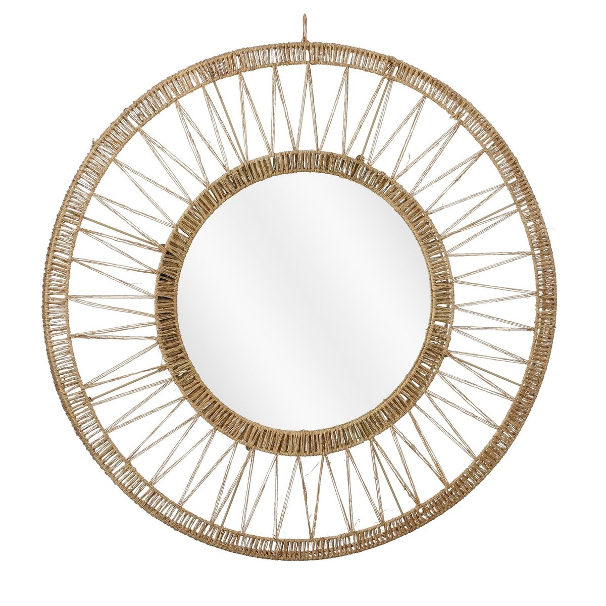 KantoormeubelenPlus Ludy Wandspiegel - H5 x Ø70 cm - Jute - Lichtbruin