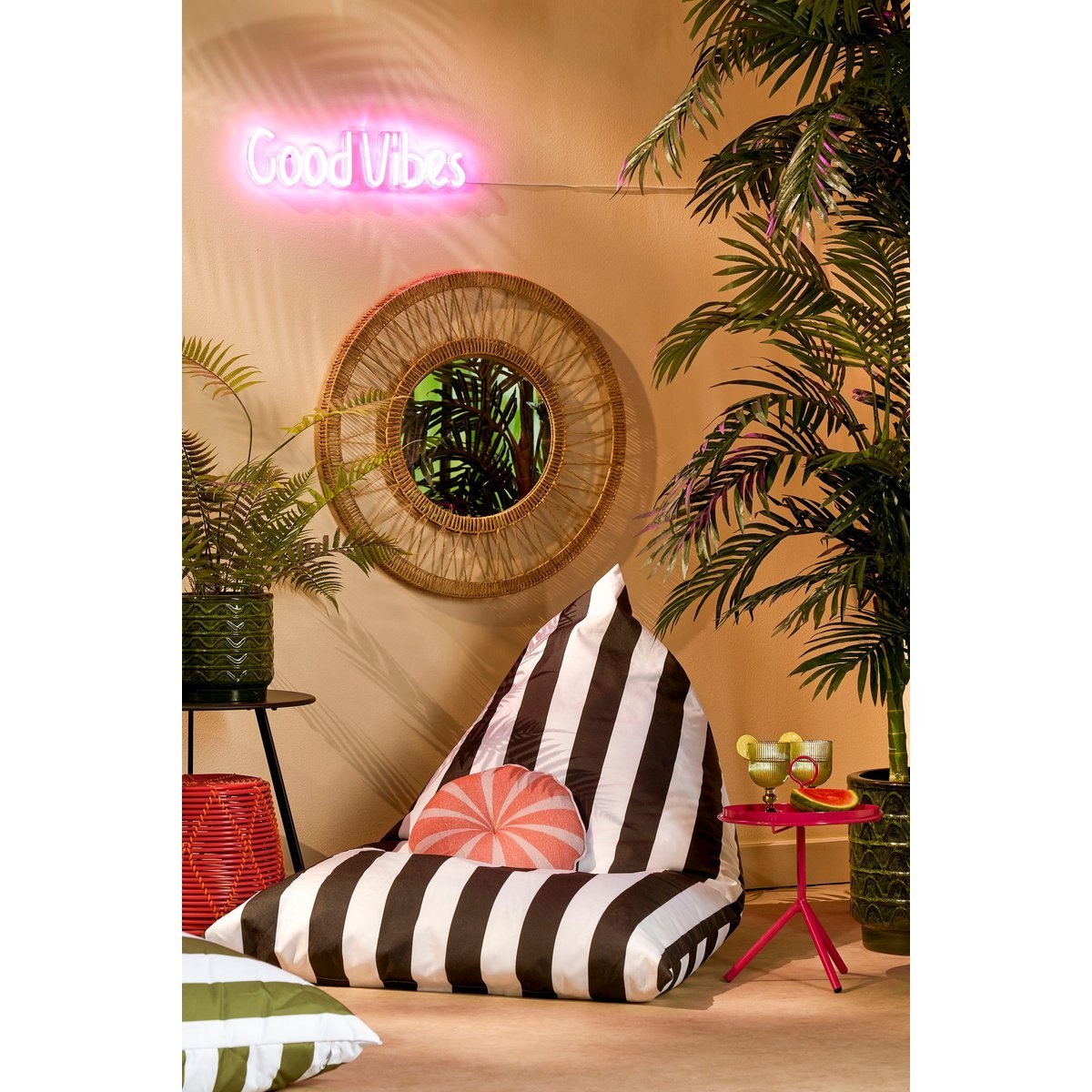 KantoormeubelenPlus Ludy Wandspiegel - H5 x Ø70 cm - Jute - Lichtbruin