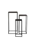 KantoormeubelenPlus Quinty Bijzettafel - Set van 3 - L30 x B30 x H70 cm - Metaal - Zwart
