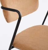 KantoormeubelenPlus Nanet Eetkamerstoel - Velvet - Lichtbruin