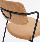 KantoormeubelenPlus Nanet Eetkamerstoel - Velvet - Lichtbruin