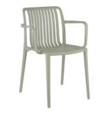 KantoormeubelenPlus Paloma Tuinstoel - L53 x B53 x H77,5 cm - Polypropyleen - Lichtgrijs