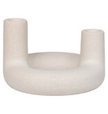 Kaarsenhouder - Kaarsenhouder, keramiek, beige, ø13x8,5 cm