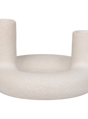 KantoormeubelenPlus Kaarsenhouder - Kaarsenhouder, keramiek, beige, ø13x8,5 cm