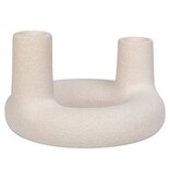 Kaarsenhouder - Kaarsenhouder, keramiek, beige, ø13x8,5 cm