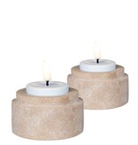 KantoormeubelenPlus Theelichthouder - Theelichthouder, travertijn, natuurlijk, set van 2