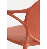 KantoormeubelenPlus Nebraska Tuinstoel - L56 x B56,5 x H80 cm - Polypropyleen - Zalm