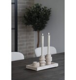 Theelichthouder - Theelichthouder, travertijn, natuurlijk, set van 2