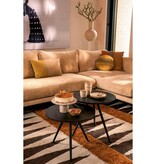 KantoormeubelenPlus Jailey Bijzettafel - Set van 2 - H49 x Ø50 cm - Gerecycled Hout - Zwart