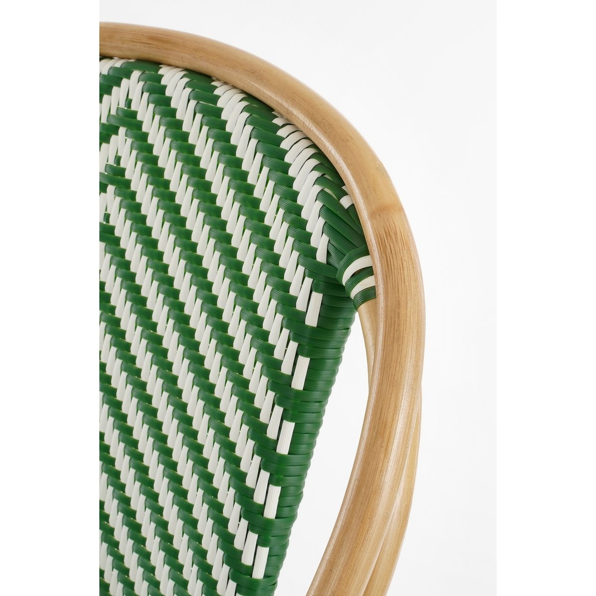 KantoormeubelenPlus Mandox Bistrostoel - L51 x B57 x H90 cm - Rotan - Donkergroen, Wit