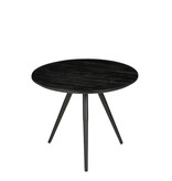 KantoormeubelenPlus Jailey Bijzettafel - Set van 2 - H49 x Ø50 cm - Gerecycled Hout - Zwart