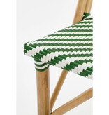 KantoormeubelenPlus Mandox Bistrostoel - L51 x B57 x H90 cm - Rotan - Donkergroen, Wit