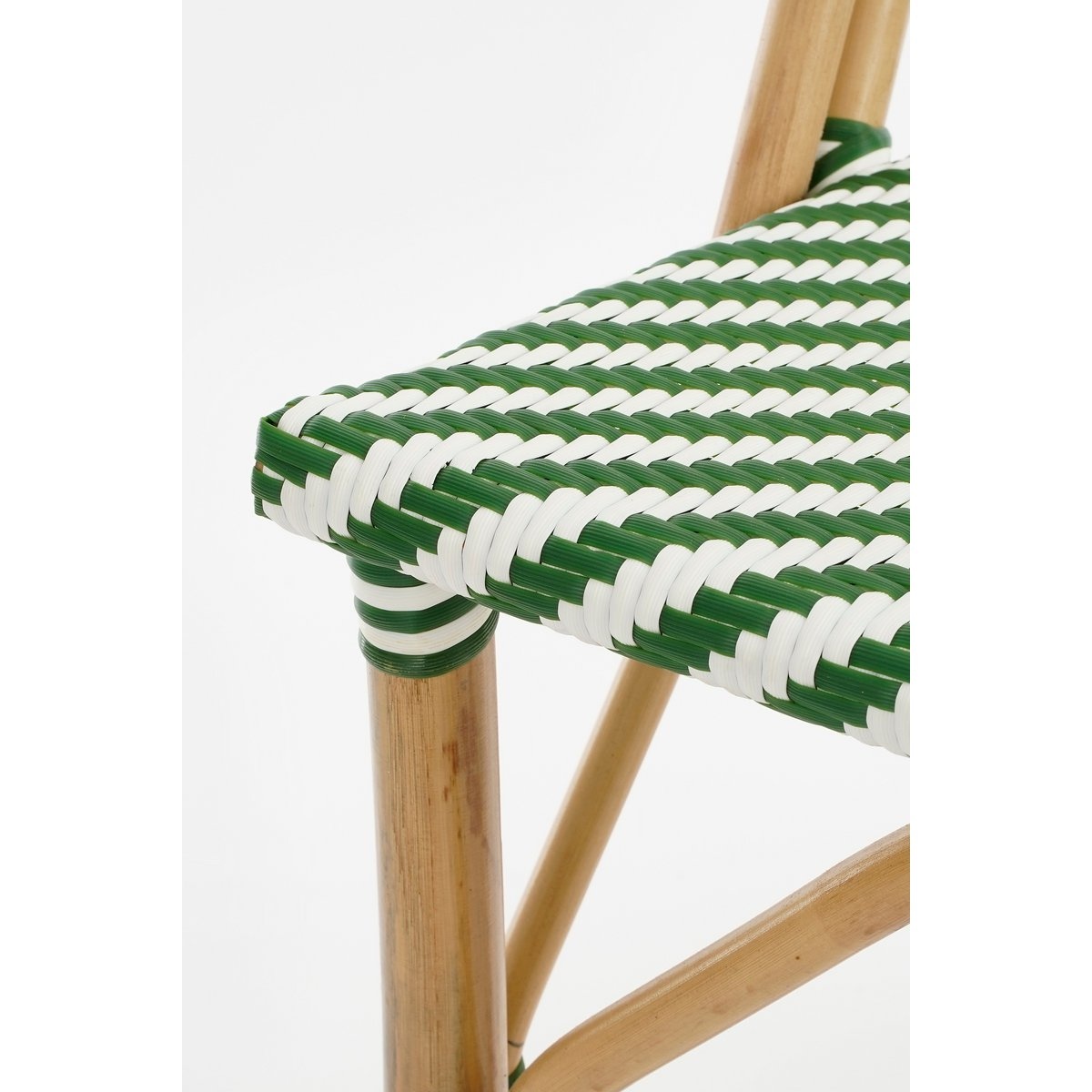 KantoormeubelenPlus Mandox Bistrostoel - L51 x B57 x H90 cm - Rotan - Donkergroen, Wit