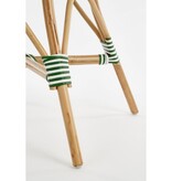 KantoormeubelenPlus Mandox Bistrostoel - L51 x B57 x H90 cm - Rotan - Donkergroen, Wit