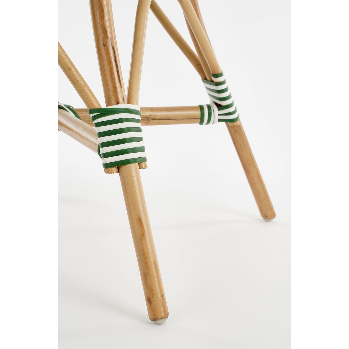 KantoormeubelenPlus Mandox Bistrostoel - L51 x B57 x H90 cm - Rotan - Donkergroen, Wit