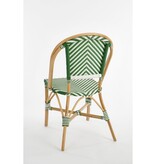 KantoormeubelenPlus Mandox Bistrostoel - L51 x B57 x H90 cm - Rotan - Donkergroen, Wit