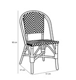 KantoormeubelenPlus Mandox Bistrostoel - L51 x B57 x H90 cm - Rotan - Donkergroen, Wit