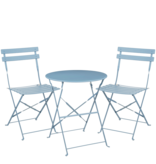 KantoormeubelenPlus Laurence Bistroset - Set van 3 - Metaal - Lichtblauw