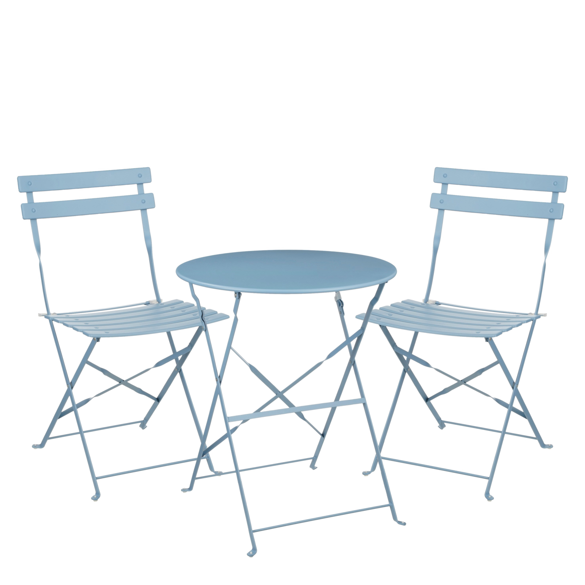 KantoormeubelenPlus Laurence Bistroset - Set van 3 - Metaal - Lichtblauw