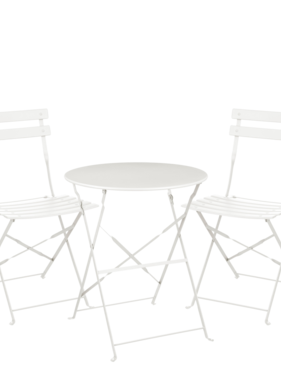 KantoormeubelenPlus Laurence Bistroset - Set van 3 - Metaal - Wit