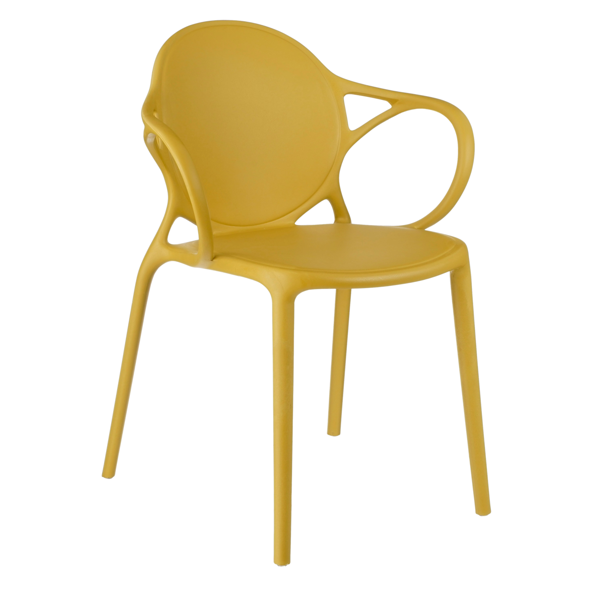 KantoormeubelenPlus Nebraska Tuinstoel - L56 x B56,5 x H80 cm - Polypropyleen - Oker