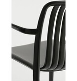 KantoormeubelenPlus Paloma Tuinstoel - L53 x B53 x H77,5 cm - Polypropyleen - Zwart