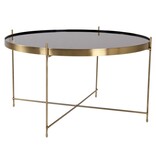 Venezia Coffee Table - Salontafel in messingkleurig staal met glas ø70xh40cm