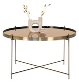Venezia Coffee Table - Salontafel in messingkleurig staal met glas ø70xh40cm