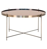 Venezia Coffee Table - Salontafel in messingkleurig staal met glas ø70xh40cm