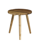 KantoormeubelenPlus Bold Bijzettafel - H35,5 x Ø33 cm - Gerecycled Hout - Bruin