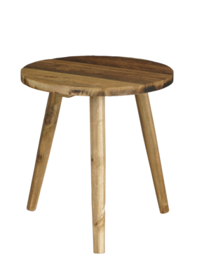 KantoormeubelenPlus Bold Bijzettafel - H35,5 x Ø33 cm - Gerecycled Hout - Bruin