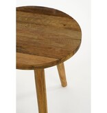 KantoormeubelenPlus Bold Bijzettafel - H35,5 x Ø33 cm - Gerecycled Hout - Bruin
