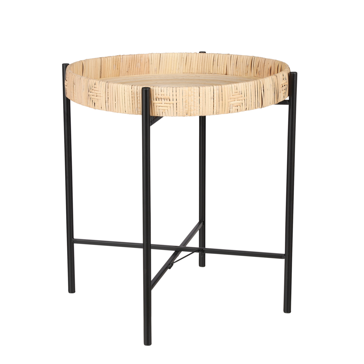 KantoormeubelenPlus Kaj Bijzettafel - H51 x Ø44,5 cm - Rotan - Bruin