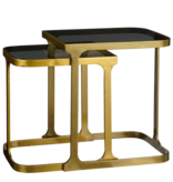 KantoormeubelenPlus Kevin Bijzettafel - Set van 2 - L48 x B37 x H52 cm - Metaal - Goud